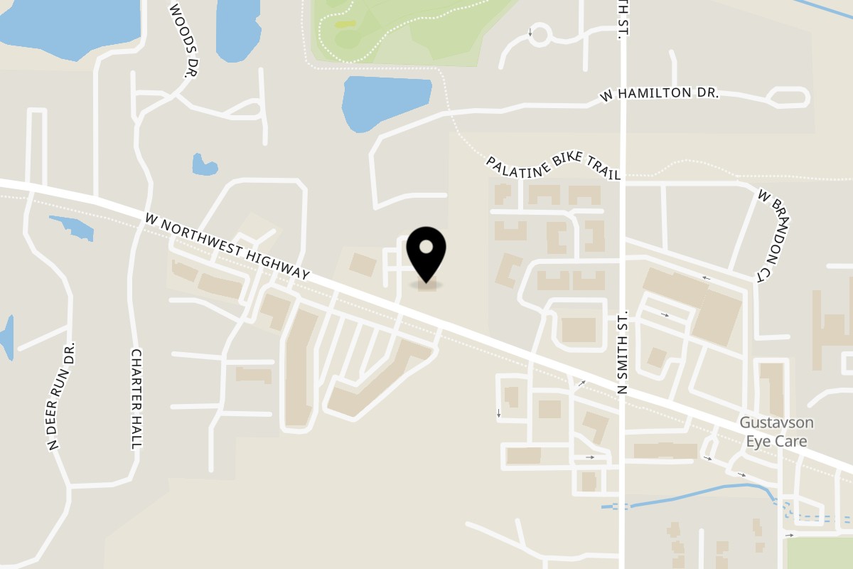 Map showing the location of Garden Berry Cafe Palatine on 440 W Northwest Hwy in Palatine